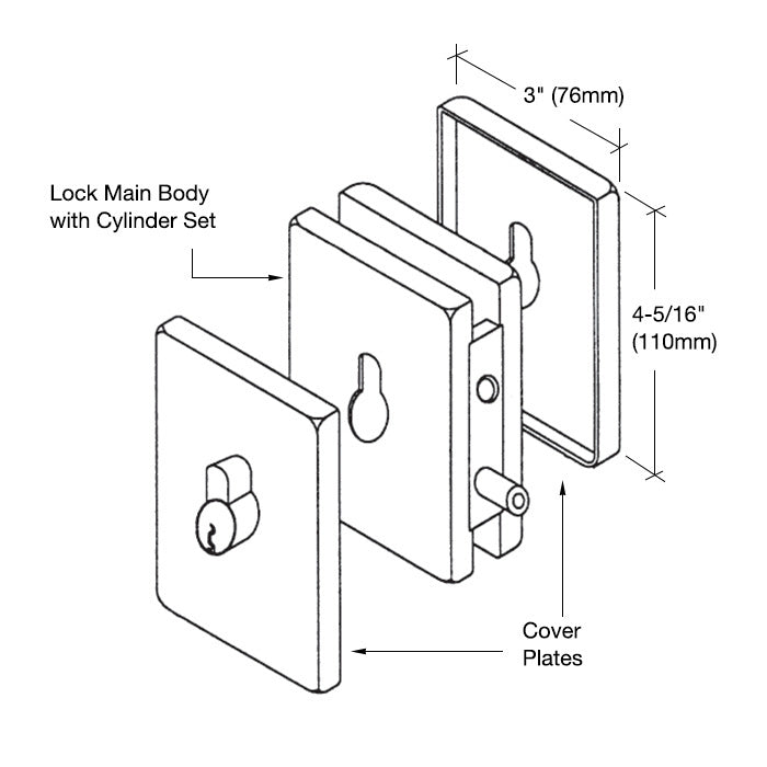 CRL EUR Series Center Housed Patch Lock
