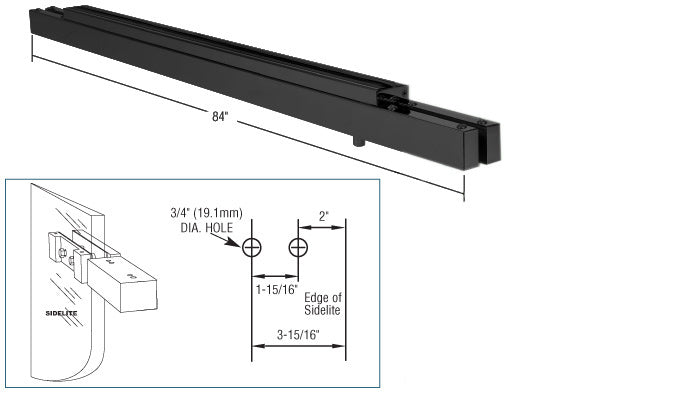 CRL Narrow Floating Header with Surface Mounted Top Pivots