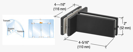 CRL Transom Mounted Patch Connector With Support Fin Bracket