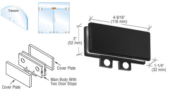 CRL Transom Mounted Connector With Two Reversible Door Stops