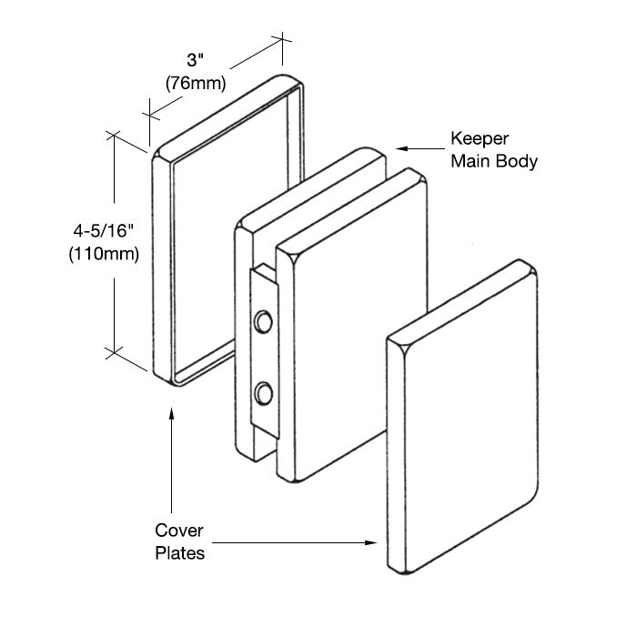 CRL Polished Stainless Center Housed Patch Keeper