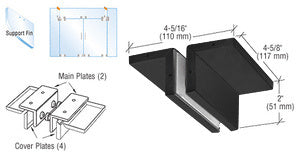 CRL Ceiling Mounted Support Fin Bracket Patch Fitting