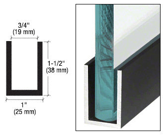 CRL Wet Glaze 1-1/2" Deep U-Channel Custom Length
