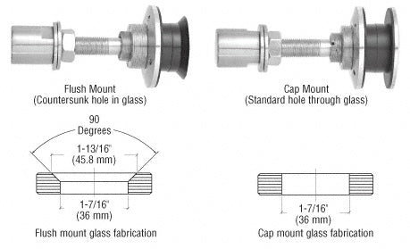 CRL 316 Steel Swivel Combination Fastener for 1/2" to 1-1/16" Glass