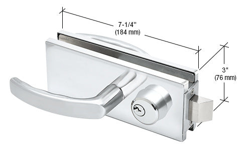 CRL Glass Mounted Latch with Lock, Thumbturn, and Lever Handles- North American