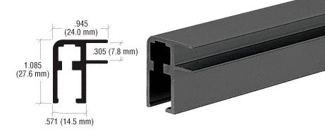 CRL Aluminum Showcase Top Rail Extrusion