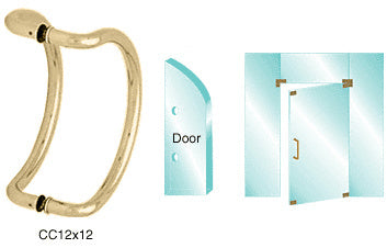 CRL 12" Glass Mounted Curved Pull Handle