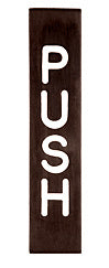 CRL Etched with Black Letter "PUSH" Sign