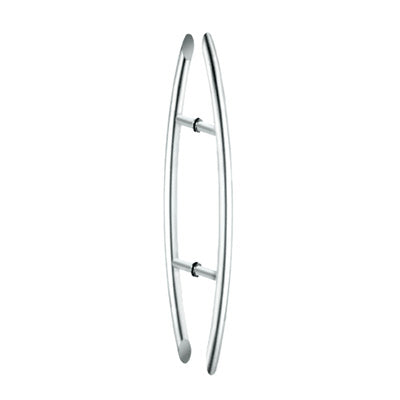 CRL Glass Mounted Crescent Mid-Mount Back-to-Back Pull Handle