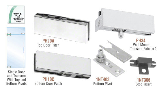 CRL North American Patch Door Kit for Use with Overhead Door Closer - Without Lock