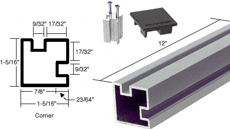 CRL 12" Corner Aluminum Counter Post