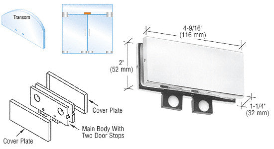 CRL Transom Mounted Connector With Two Reversible Door Stops