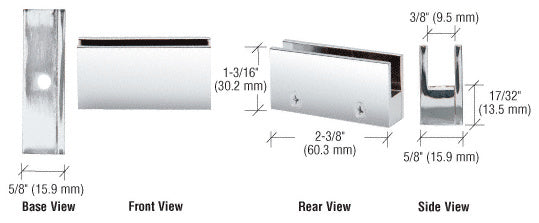 CRL  Face Plate Clamp for 1/4" to 5/16" Glass