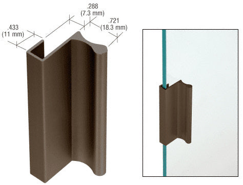 CRL 12' Aluminum Extrusion for Showcase Finger Pull with 7/16" Lip