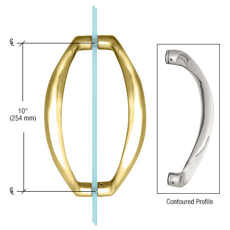 CRL 10" Glass Mounted Sculptured Pull Handle