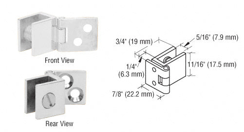CRL Chrome Small Wall Mount Hinges