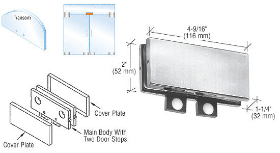 CRL Transom Mounted Connector With Two Reversible Door Stops