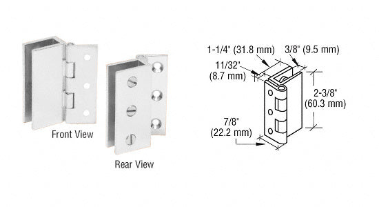 CRL Large Wall Mount Set Screw Hinge