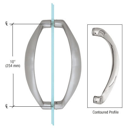 CRL 10" Glass Mounted Sculptured Pull Handle