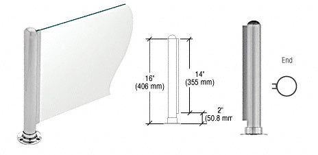 CRL Brushed Stainless 16" Round PP03 Elegant Series Counter/Partition End Post with Air Space
