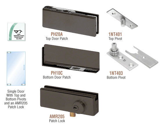 CRL North American Patch Door Kit - With Lock