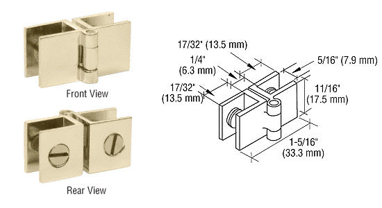 CRL Small Glass-to-Glass Out-Swing Set Screw Hinge