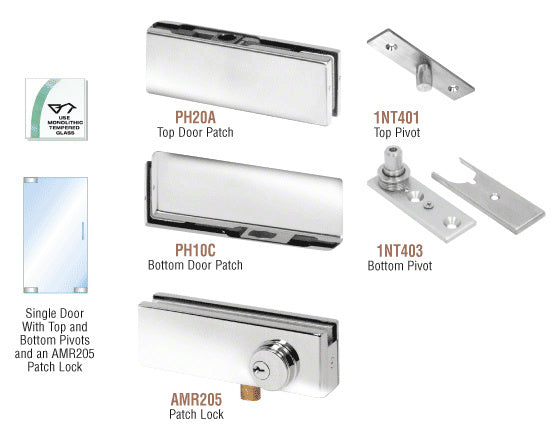 CRL North American Patch Door Kit - With Lock