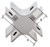 CRL 1-1/2" Long 4-Way 90 Degree Deluxe Glass Furniture Connector for 3/4" Glass