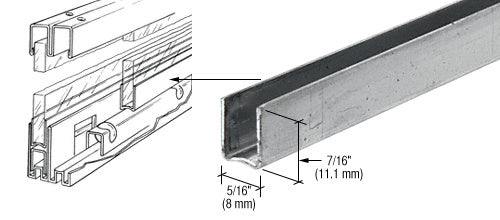 CRL Zinc Plated Steel Roll-Ezy Shoe for Glass Doors - 144"