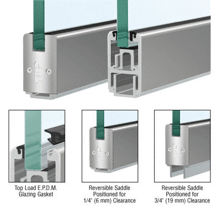 CRL Powder Coat 2-5/16" x 120" Length Low Profile Sidelite Rail With Saddle
