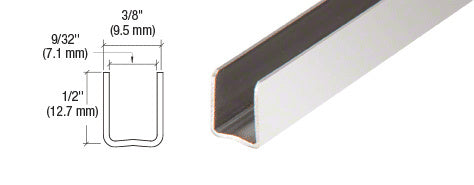 CRL Stainless 1/4" Radiused Back U-Channel - 98"