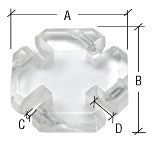 CRL Clear Acrylic -Way Heavy Glass Connector for 3/8" Glass