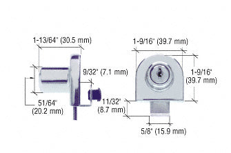 CRL Single Glass Door Lock - Keyed Alike