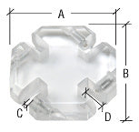 CRL Clear Acrylic 4-Way Heavy Glass Connector for 1/2" Glass