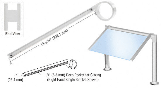 CRL Center Single Faced Sneeze Guard Bracket for 2" Tubing