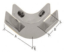 CRL 1-1/2" Long 2-Way 90 Degree Deluxe Glass Furniture Connector for 3/4" Glass