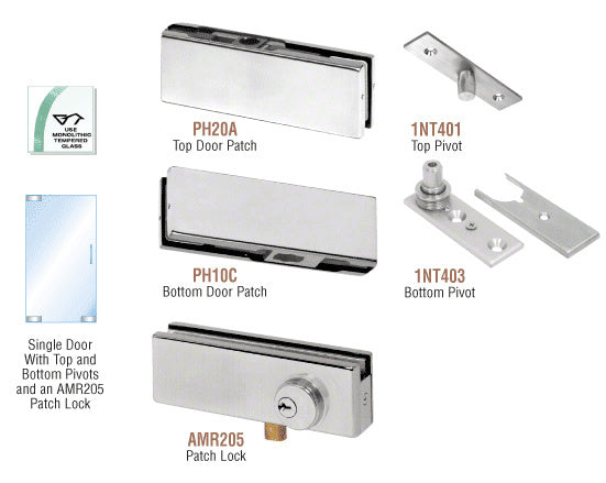 CRL North American Patch Door Kit - With Lock