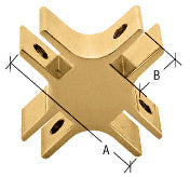 CRL 1-1/2" Long 4-Way 90 Degree Deluxe Glass Furniture Connector for 3/4" Glass
