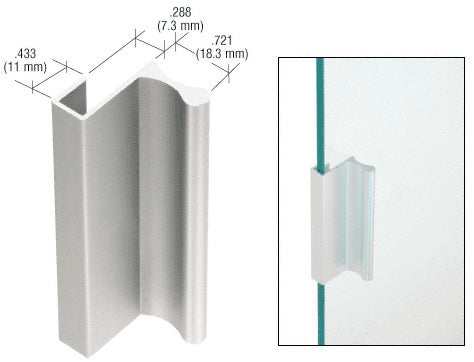 CRL Aluminum 3" Pull with 7/16" Lip for Sliding Glass and Panel Door