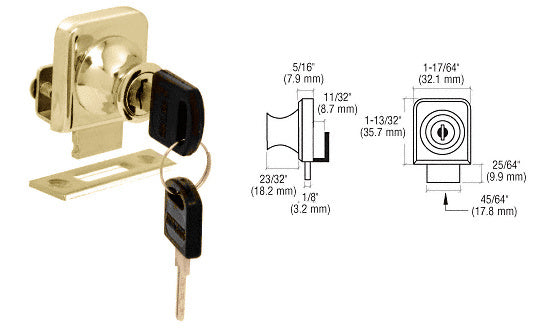 CRL Lock for 1/4" Cabinet Glass Door - Keyed Alike