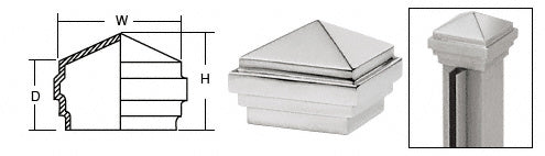 CRL 1-1/2" Square Pyramid End Cap