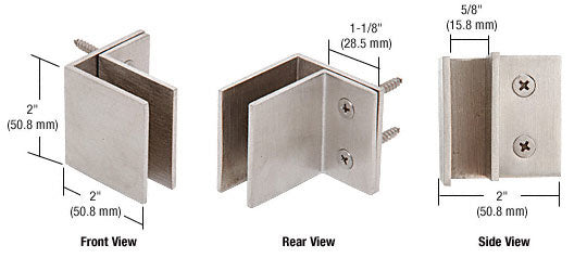 CRL Wall Mount Square Mall Front Clamp