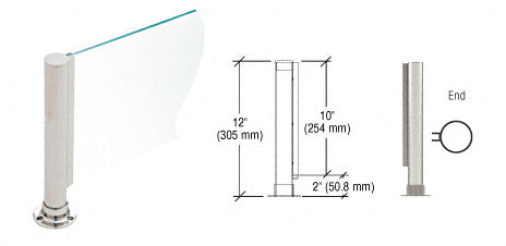 CRL Brushed Stainless 12" Round PP01 Elegant Series Counter/Partition End Post With Air Space