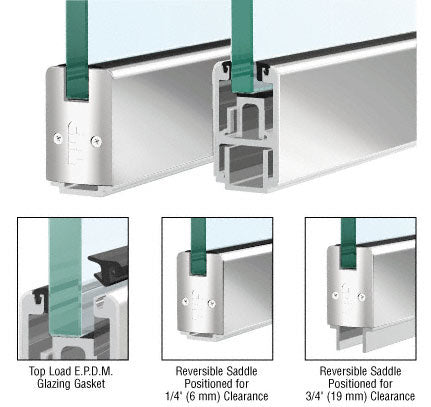 CRL Powder Coat 2-5/16" x 120" Length Low Profile Sidelite Rail With Saddle
