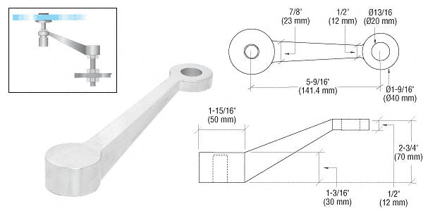 CRL Single Long Arm Heavy Duty Post or Column Mount Spider Fitting