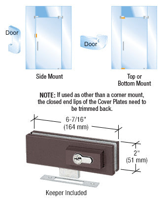 CRL EUR Series Complete Patch Lock Including Cylinder