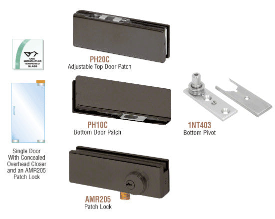 CRL North American Patch Door Kit for Use with Overhead Door Closer - With Lock