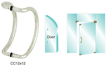 CRL 12" Glass Mounted Curved Pull Handle