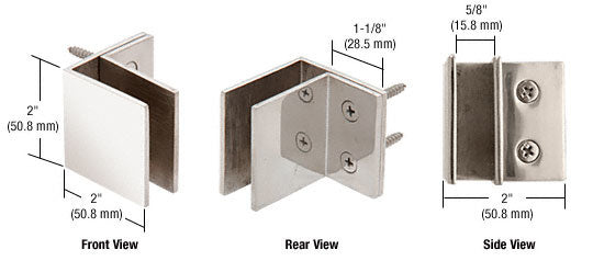 CRL Wall Mount Square Mall Front Clamp