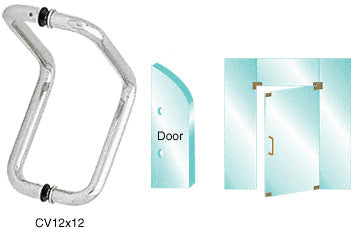 CRL 12" Glass Mounted Back-to-Back Elbow Style Pull Handle